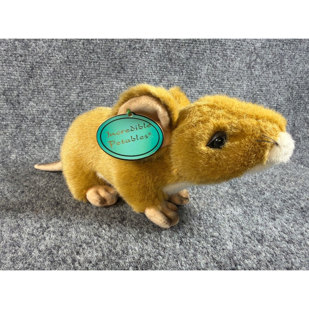 Vintage Incredible Petables Mouse Plush Brown Realistic Rodent MDH NWT Rare